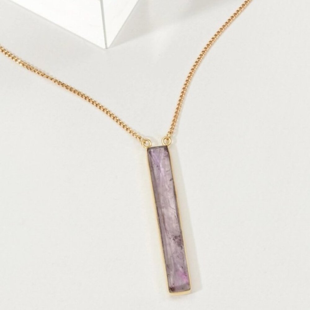 Sticks and Stones Long Necklace- Amethyst